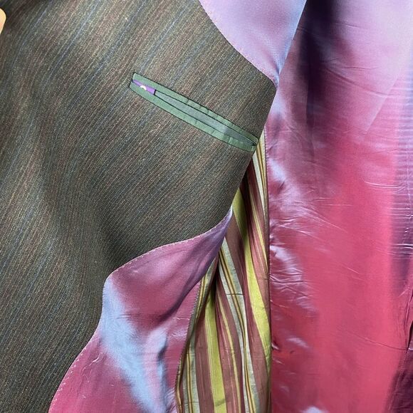 𝅺TED Baker Wool Endurance Pinstripe Suit Jacket Blazer Size 44R - Picture 8 of 9